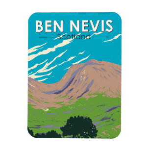 Magnet Flexible Ben Nevis Scotland Travel Art Vintage