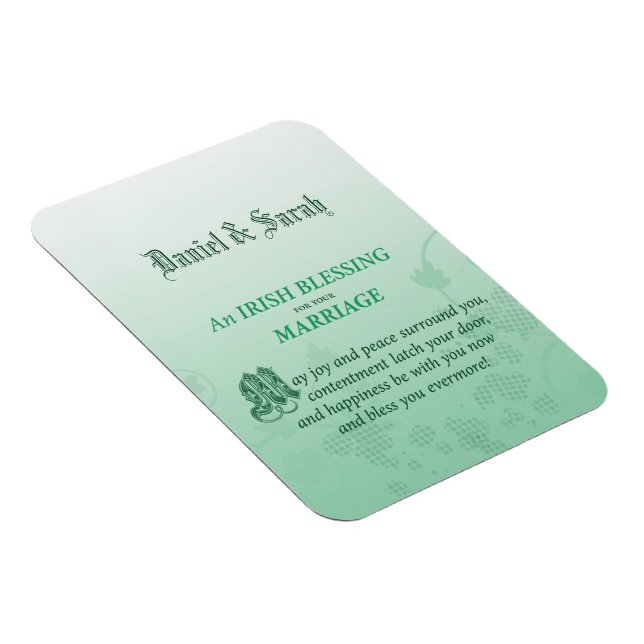Magnet Flexible Bénédiction de félicitations de mariage irlandais (Côté Droit)