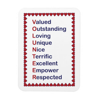 Magnet Flexible Bénévoles Merci Coeurs Rouge Blanc