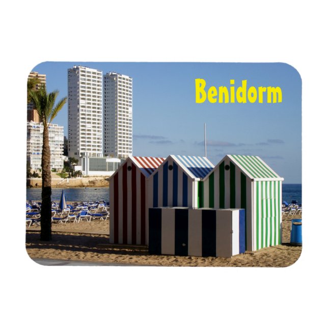 Magnet Flexible Benidorm, casetas de baño en playa de Levante (Horizontal)
