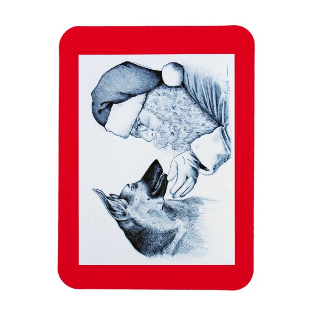 Magnet Flexible Berger allemand et Père Noël (Vertical)
