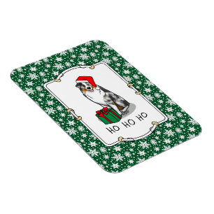 Magnet Flexible Berger australien de Noël (bleu merle tan/w 1)