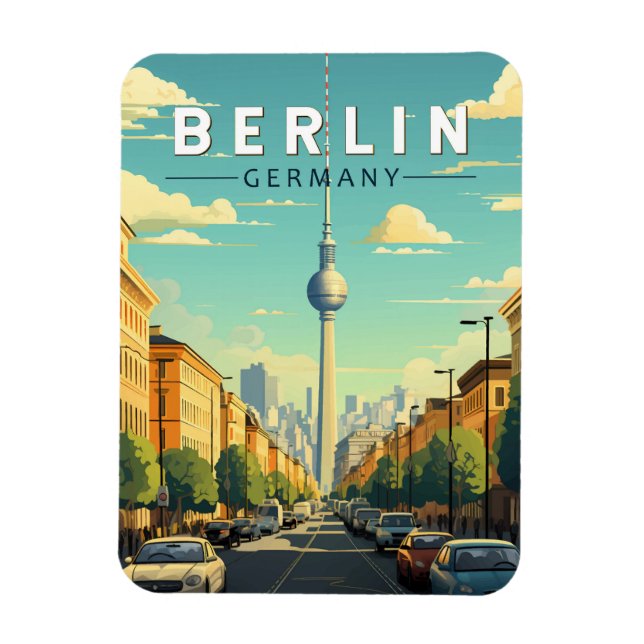 Magnet Flexible Berlin Allemagne Travel Art Vintage (Vertical)