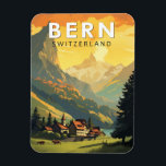Magnet Flexible Berne Suisse Travel Art Vintage<br><div class="desc">Conception de voyage vectoriel rétro Bern. Berne,  capitale de la Suisse,  est construite autour d’un ruisseau dans l’Aare.</div>