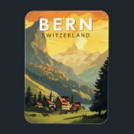 Magnet Flexible Berne Suisse Travel Art Vintage<br><div class="desc">Conception de voyage vectoriel rétro Bern. Berne,  capitale de la Suisse,  est construite autour d’un ruisseau dans l’Aare.</div>