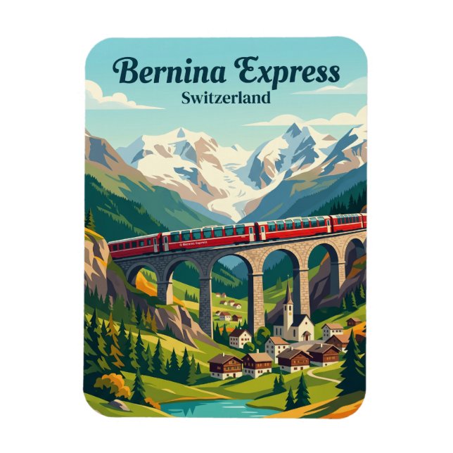 Magnet Flexible Bernina Express, Alpes suisses Suisse (Vertical)