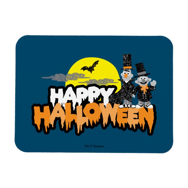 Magnet Flexible Bert et Ernie | Joyeux Halloween (Horizontal)