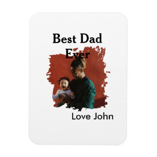 Magnet Flexible Best dad ever father's dad gift photo name simple