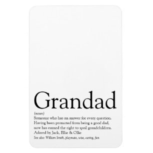 Magnet Flexible Best Ever Grandpa, Grandfather, Papa Definition