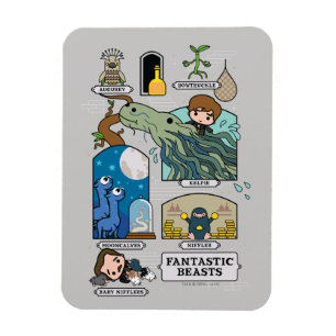 Magnet Flexible Bêtes De Cartoon Dans Les Habitats