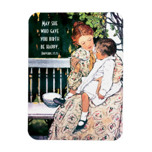 Magnet Flexible Bible Verse Fête des Mères Art Vintage Cadeau Magn