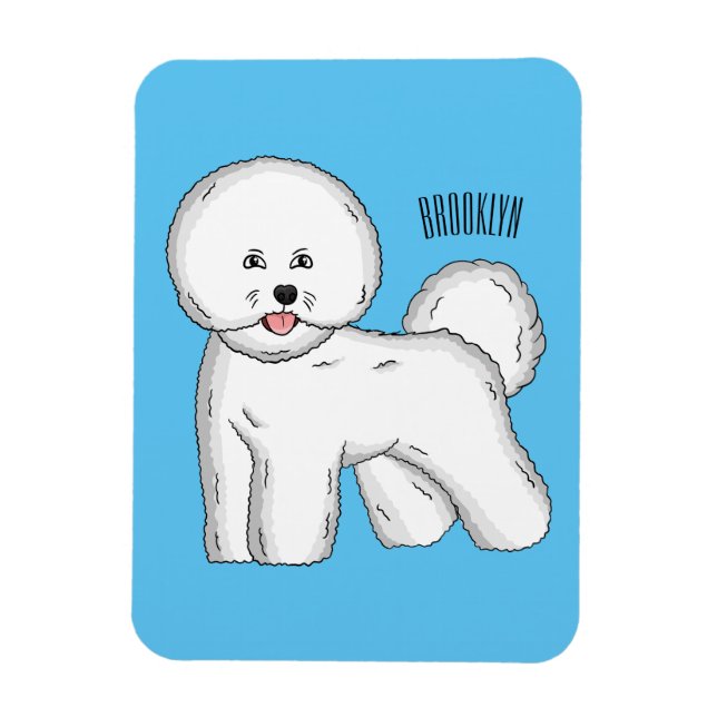 Magnet Flexible Bichon frise dog dessin animé (Vertical)