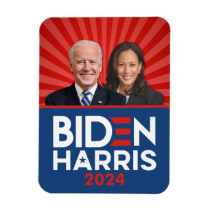 Magnet Flexible Biden Harris Photo - 2024 étoile - Bleu Bleu Blanc