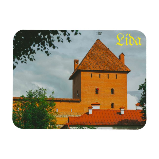 Magnet Flexible Biélorussie Lida Cityscape City Castle Architectur (Horizontal)