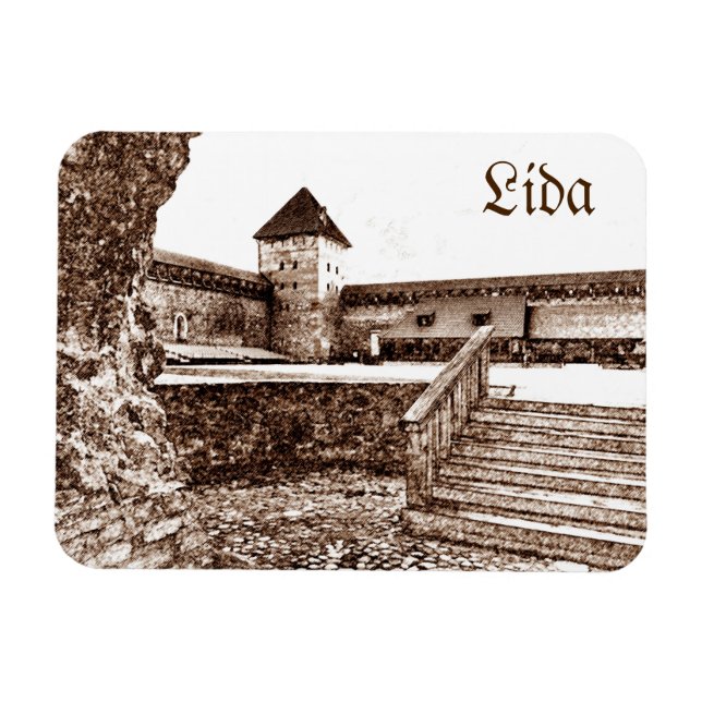 Magnet Flexible Biélorussie Lida Cityscape City Castle Architectur (Horizontal)