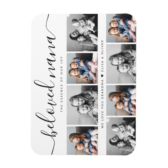 Magnet Flexible Bien-aimée Nana Grand-mère Custom Family Photo Kee (Vertical)