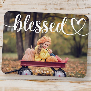 Magnet Flexible Bienheureux Thanksgiving Simple Photo de famille