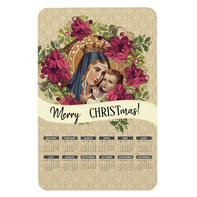 Magnet Flexible Bienheureux Vierge Marie Calendrier religieux (Vertical)