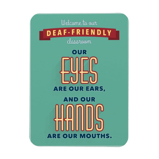 Magnet Flexible Bienvenue dans notre classe sourde et amicale. aim (Vertical)