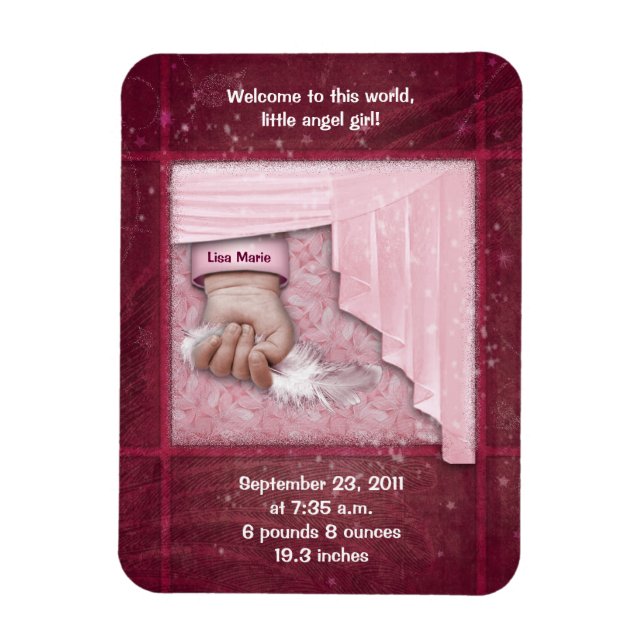 Magnet Flexible Bienvenue petite fille ange (Vertical)