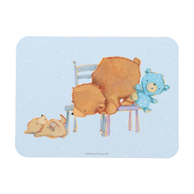 Magnet Flexible Big Brown Bear, Calico & Flpy Partager Deux Chaise (Horizontal)