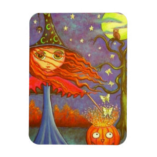 Magnet Flexible Big Eye Halloween sorcière magique Citrouille Luna