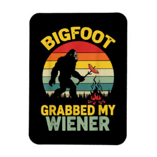Magnet Flexible Big Foot a attrapé mon hot dog drôle de Sasquatch