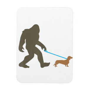 Magnet Flexible Bigfoot Walking Dachshund Sasquatch Doxie Chig Cad