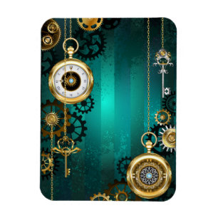 Magnet Flexible Bijou Steampunk Montre sur un Fond Vert