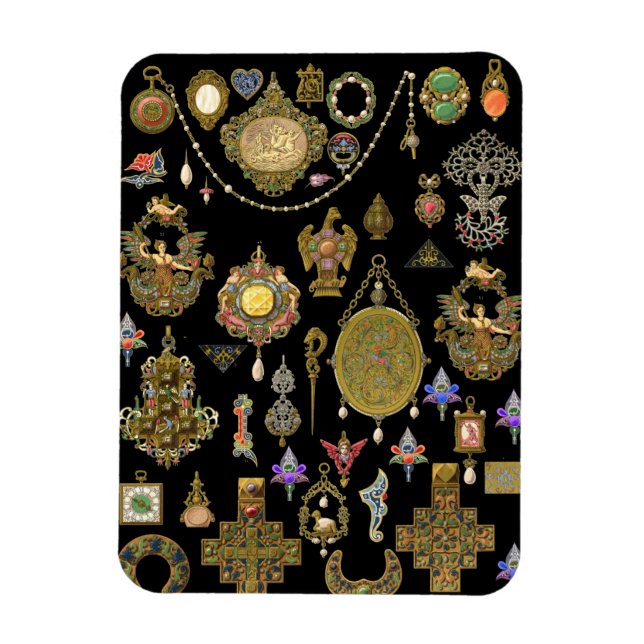 Magnet Flexible Bijoux anciens Art Vintage Illustrations (Vertical)