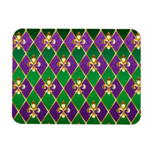 Magnet Flexible Bijoux Fond Mardi Gras