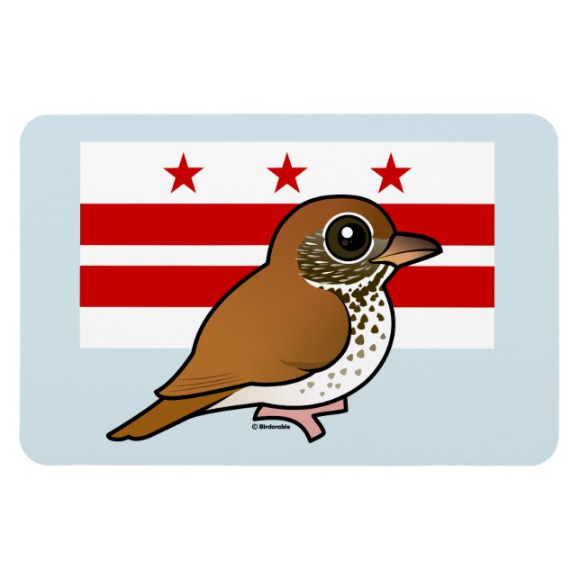 Magnet Flexible Birdorable of Washington, D.C. : Wood Thrush (Horizontal)