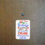 Magnet Flexible Birthday Monogram Cruising Cruise Cabin Door<br><div class="desc">This design may be personalized in the area provided by changing the photo and/or text. Or it can be customized by clicking Personalize this Template and then choosing the click to customize further option and delete or change the color of the background, add text, change the text color or style,...</div>