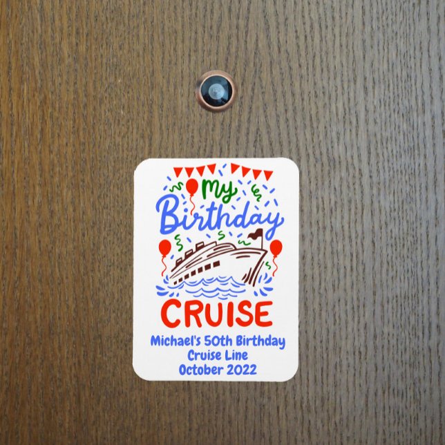 Magnet Flexible Birthday Monogram Cruising Cruise Cabin Door  (Créateur téléchargé)