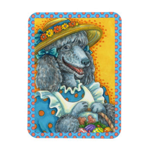 MAGNET FLEXIBLE BISCUITS DE CHIENS ET BASSIN D'OEUFS DE PÂQUES, PO