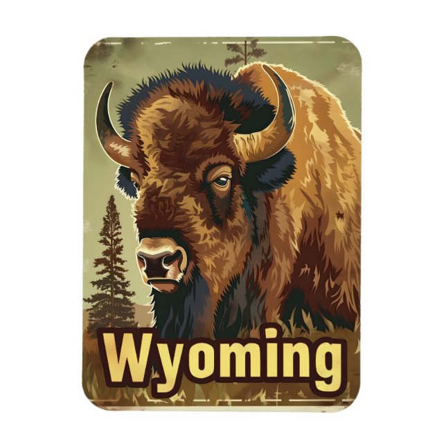 Magnet Flexible Bison américain du Wyoming (Vertical)