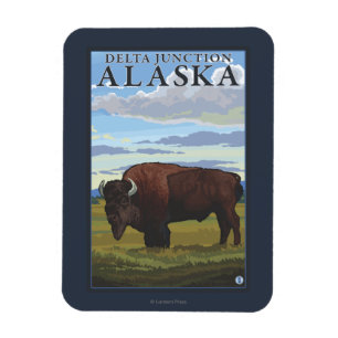 Magnet Flexible Bison Scene - Delta Junction, Alaska