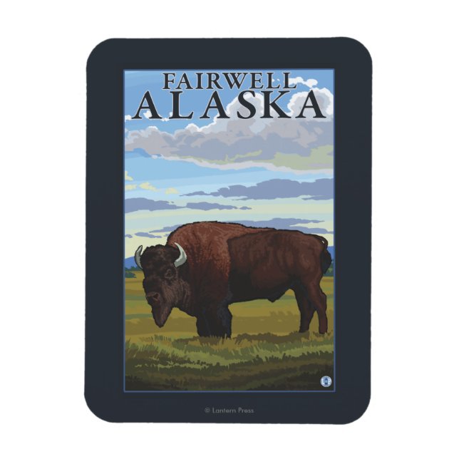 Magnet Flexible Bison Scene - Fairwell, Alaska (Vertical)