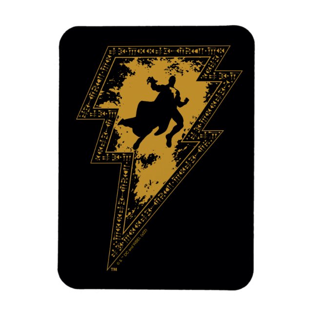Magnet Flexible Black Adam Distressed Lightning Bolt Graphic (Vertical)