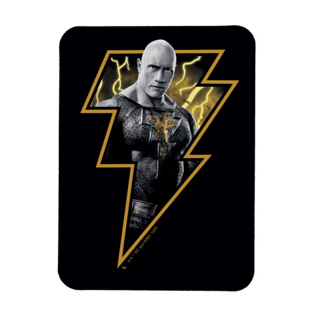 Magnet Flexible Black Adam Gray and Gold Lightning Graphic (Vertical)