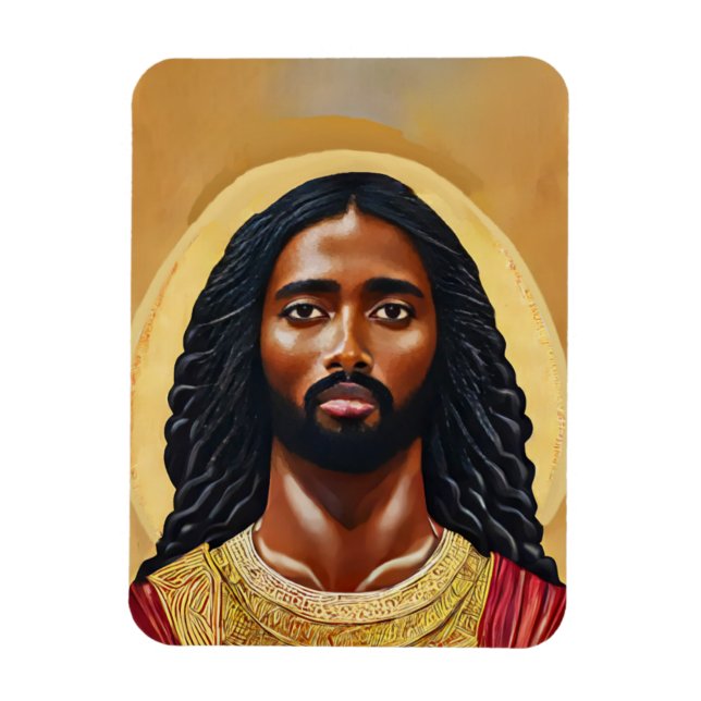 Magnet Flexible Black African Man Jésus Christ portrait Art (Vertical)