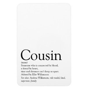 Magnet Flexible Black and White Cool Modern Cousin Définition