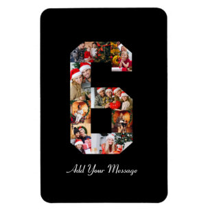 Magnet Flexible Black and White Numéro 6 Photo Collage