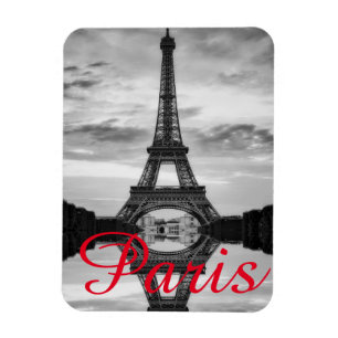 Magnet Flexible Black Blanc Tour Eiffel Paris Love City Travel