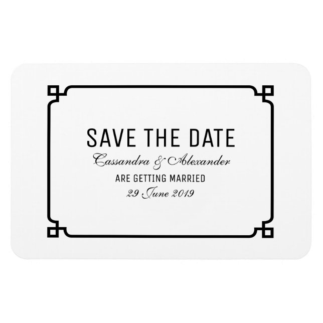 Magnet Flexible Black Deco Chic Enregistrer la date (Horizontal)