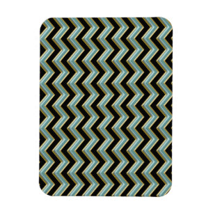 Magnet Flexible Black Gold Turquoise ZigZag