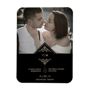 Magnet Flexible Black Golden Chic dentelle romantique Couple Maria