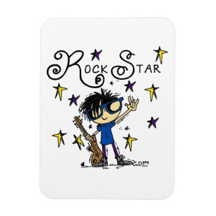 Magnet Flexible Black Hair Boy Rock Star