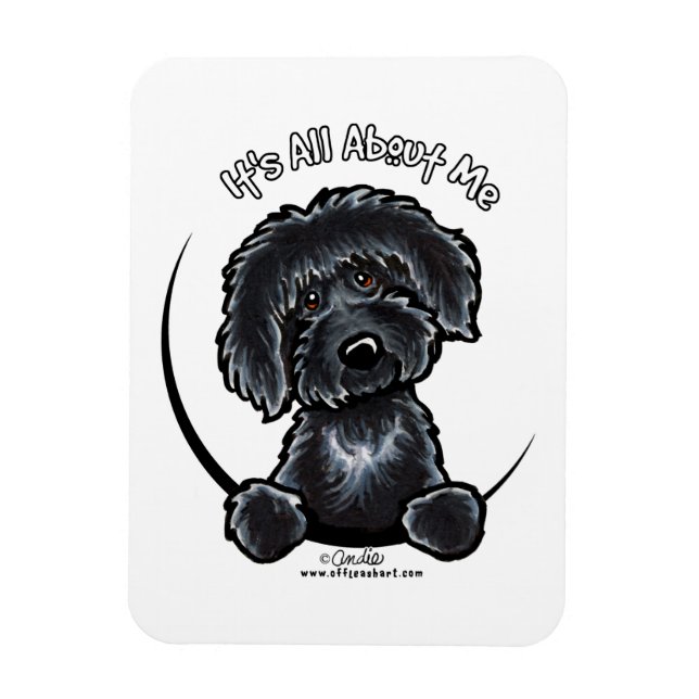 Magnet Flexible Black Labradodle IAAM (Vertical)