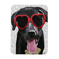 Black Labrador Avec Lunettes de soleil Coeur